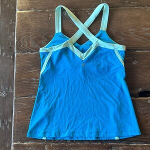 lululemon athletica Blue and Cream Tank Top